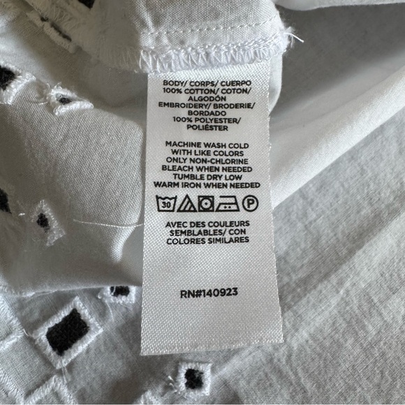 LOFT Ivory White Embroidered Floral Blouse, XS - Picture 9 of 11